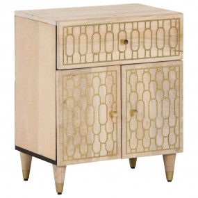 Bedside Cabinet Bleached natural Solid mango wood, engi...
