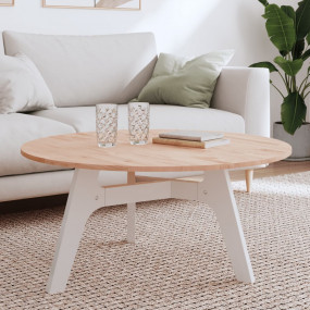 Table Top Natural wood Solid beech wood 35.4 in diamete...
