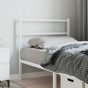 Headboard White Powder-Coated Steel 35.4 in wide Long-l...