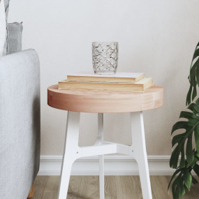 Table Top Natural Beech Wood Solid Beech Wood 11.8 in D...