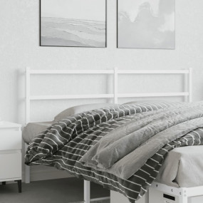 Headboard White Steel Tall Double Bed Durable Headboard