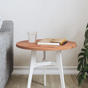 Table Top Natural Beech Solid Beech wood 15.7 in diamet...