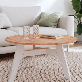 Table Top Natural Beech Solid beech wood 31.5 in Diamet...