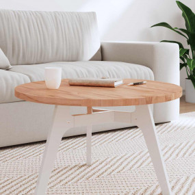 Table Top Natural Beech Solid Beech Wood 27.6 in diamet...