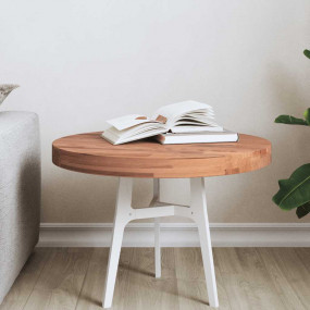 Table Top Natural Beech Solid Beech Wood 19.7 in Diamet...