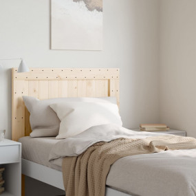 Headboard Natural Wood Solid pinewood 39.4 x 40.9 in Du...