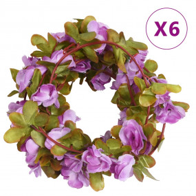 Christmas Flower Garland Light Purple Faux Silk, PE 98....