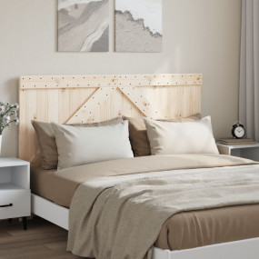 Headboard Natural Wood Solid Pine Wood Double Headboard