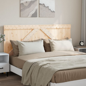 Headboard Natural Pine Solid Pine Wood Double Headboard