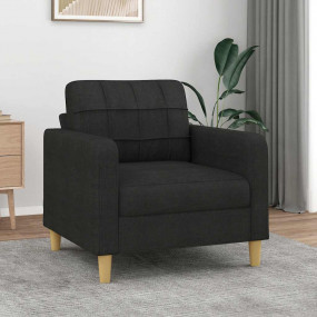 Sofa Chair Black Fabric (100% polyester), metal, textil...