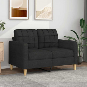 2-seater Sofa Black Polyester fabric, Metal, Textilene