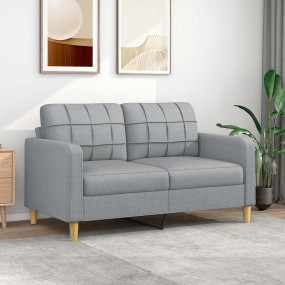2-seater Sofa Light grey Fabric (100% polyester), Metal...