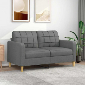 2-seater Sofa Dark Grey Polyester 55.1 in Seat width Du...