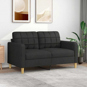 2-seater Sofa Black 100% polyester, foam filling, metal...