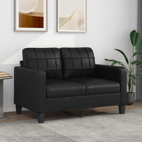 2-seater Sofa Black Faux leather, metal, textilene 2-se...