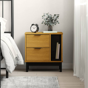 Bedside Cabinet Oak Solid pine wood, engineered wood, p...