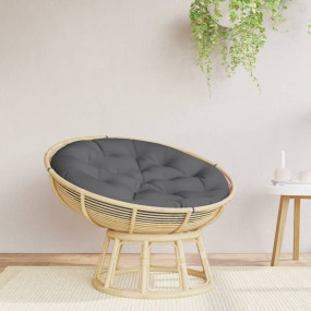 Round Cushion Anthracite Oxford fabric Medium Cushion R...