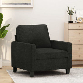Sofa Chair Black Fabric (100% polyester), metal, textil...