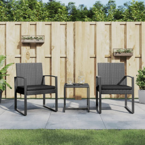 Garden Dining Set Dark Grey Polypropylene with rattan l...