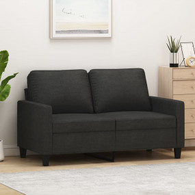 2-seater Sofa Black Fabric (100% polyester), metal fram...