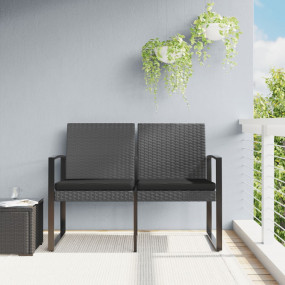 2-seater Garden Bench Dark Grey Polypropylene with ratt...