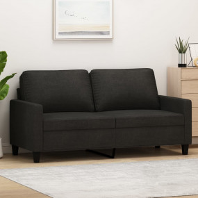 2-seater Sofa Black Fabric (100% polyester), metal, tex...