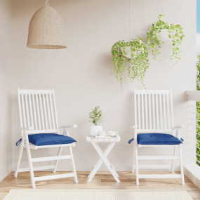 Chair Cushion Set of 2 Blue Oxford fabric (100% polyest...