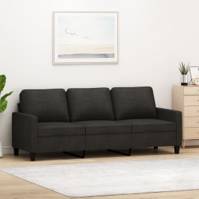3-seater Sofa Black Polyester, Metal, Textilene 3-seate...
