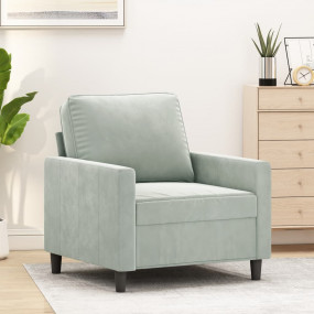 Sofa Chair Light grey Velvet (100% polyester), metal, t...