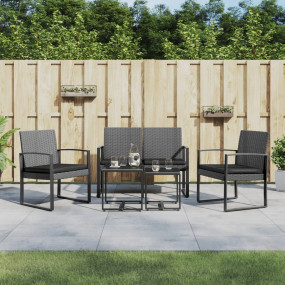 Garden Dining Set Dark gray Polypropylene with rattan l...