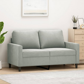 2-seater Sofa Light grey Velvet (100% polyester), metal...