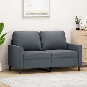 2-seater Sofa Dark grey Velvet (100% polyester), metal,...