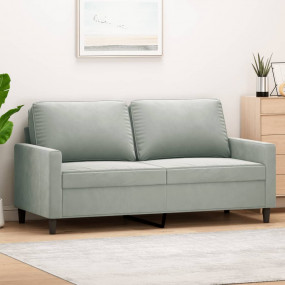 2-seater Sofa Light grey Velvet, Metal, Textilene Mediu...