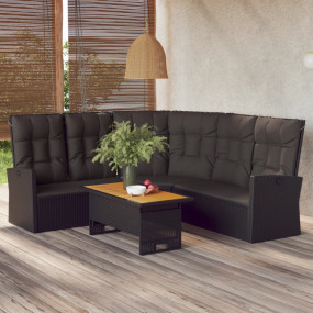 Garden Lounge Set Black