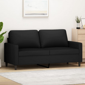 2-seater Sofa Black Velvet (100% polyester), metal, foa...