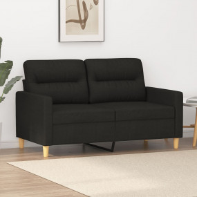 2-seater Sofa Black Fabric (100% polyester), metal, tex...