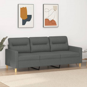 3-seater Sofa Dark Gray Polyester, Metal, Textilene, Fo...