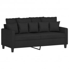 2-seater Sofa Black Fabric (100% polyester), metal, tex...