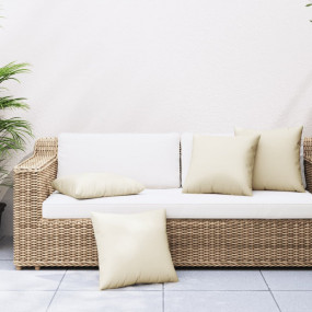 Sofa Cushion Set of 4 Cream 100% polyester Large