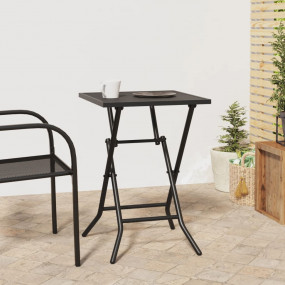 Folding Garden Table Anthracite Steel Compact Foldable