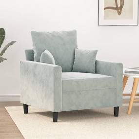 Sofa Chair Light grey Velvet (100% polyester), metal, t...
