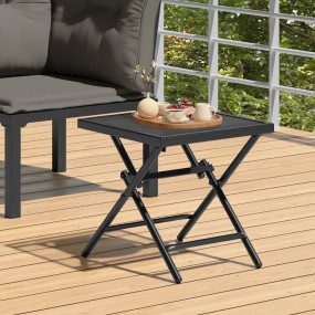 Folding Garden Table Anthracite Steel Small Foldable