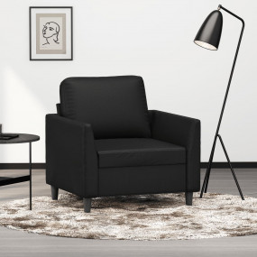 Sofa Chair Black Faux leather, metal, foam Single Durab...