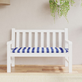 Garden Bench Cushion Blue and White Polyester 47.2 x 19...