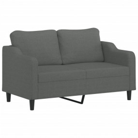 2-seater Sofa Dark Grey 100% Polyester Fabric, Metal, F...
