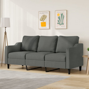 3-seater Sofa Dark Grey Metal Frame, 100% Polyester Fab...