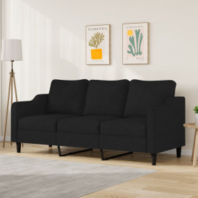 3-seater Sofa Black Fabric, Metal, Textilene 3-seater D...