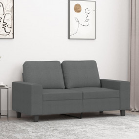 2-seater Sofa Dark grey 100% polyester 47.2 in seat wid...