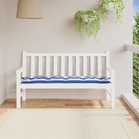 Garden Bench Cushion Blue and White 100% polyester Stan...