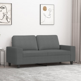 2-seater Sofa Dark Gray Polyester, Metal, Foam Medium